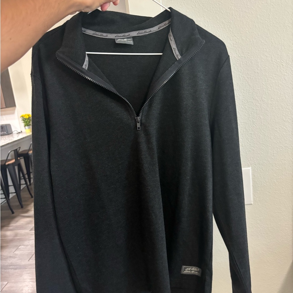 Eddie Bauer Black Zip Up Sweater